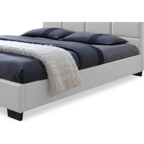 Vivaldi Queen Platform Bed in White Leatherette